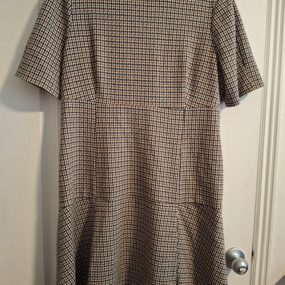 Calvin Klein Size 14 Black and White Houndstooth Dress - Image 4