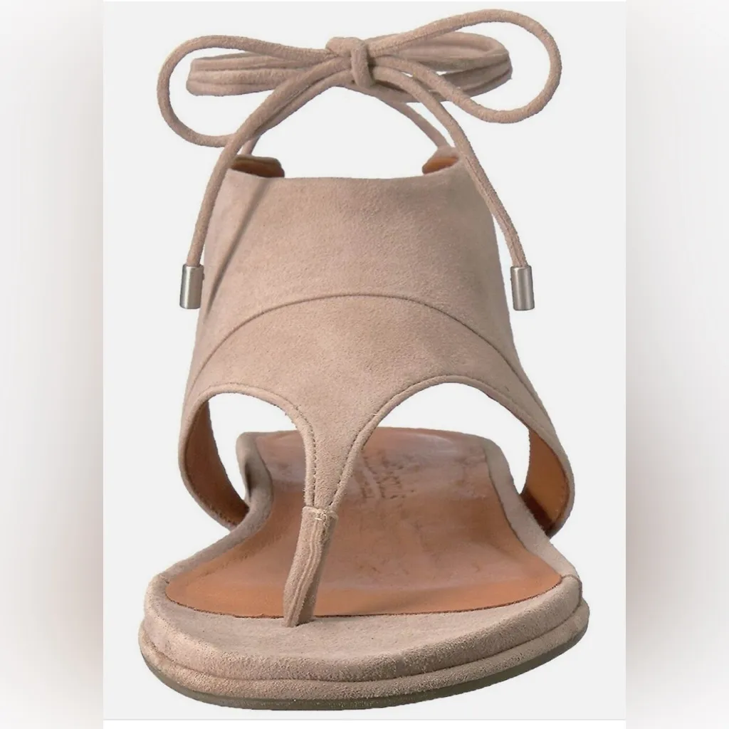 Gentle Souls Kenneth Cole Mira Flats Sandals mushroom Suede Leather Ankle Wrap - Image 3