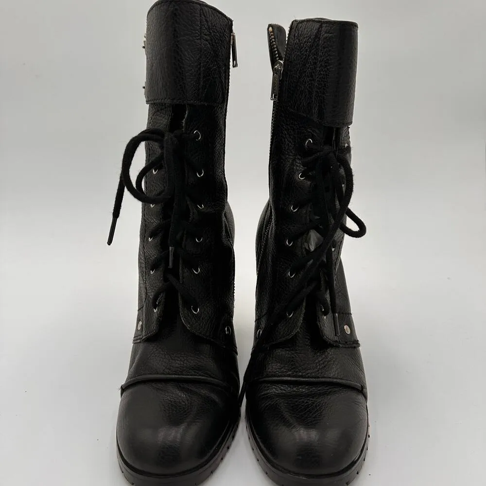 Esprit Black Women's High Heel Leather Booties Size 8.5 - Image 2