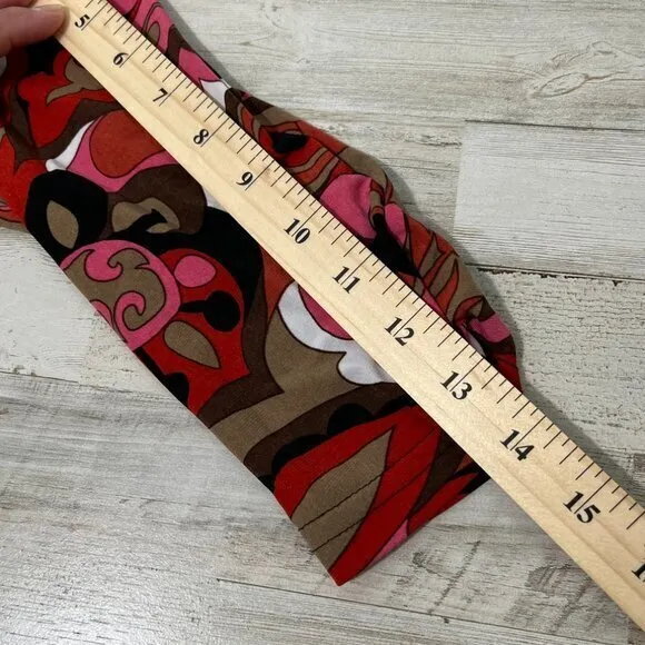 2000s Y2k Groovy Floral 3/4 Sleeve‎ Babydoll Top Womens Size Small/Medium Red - Image 6