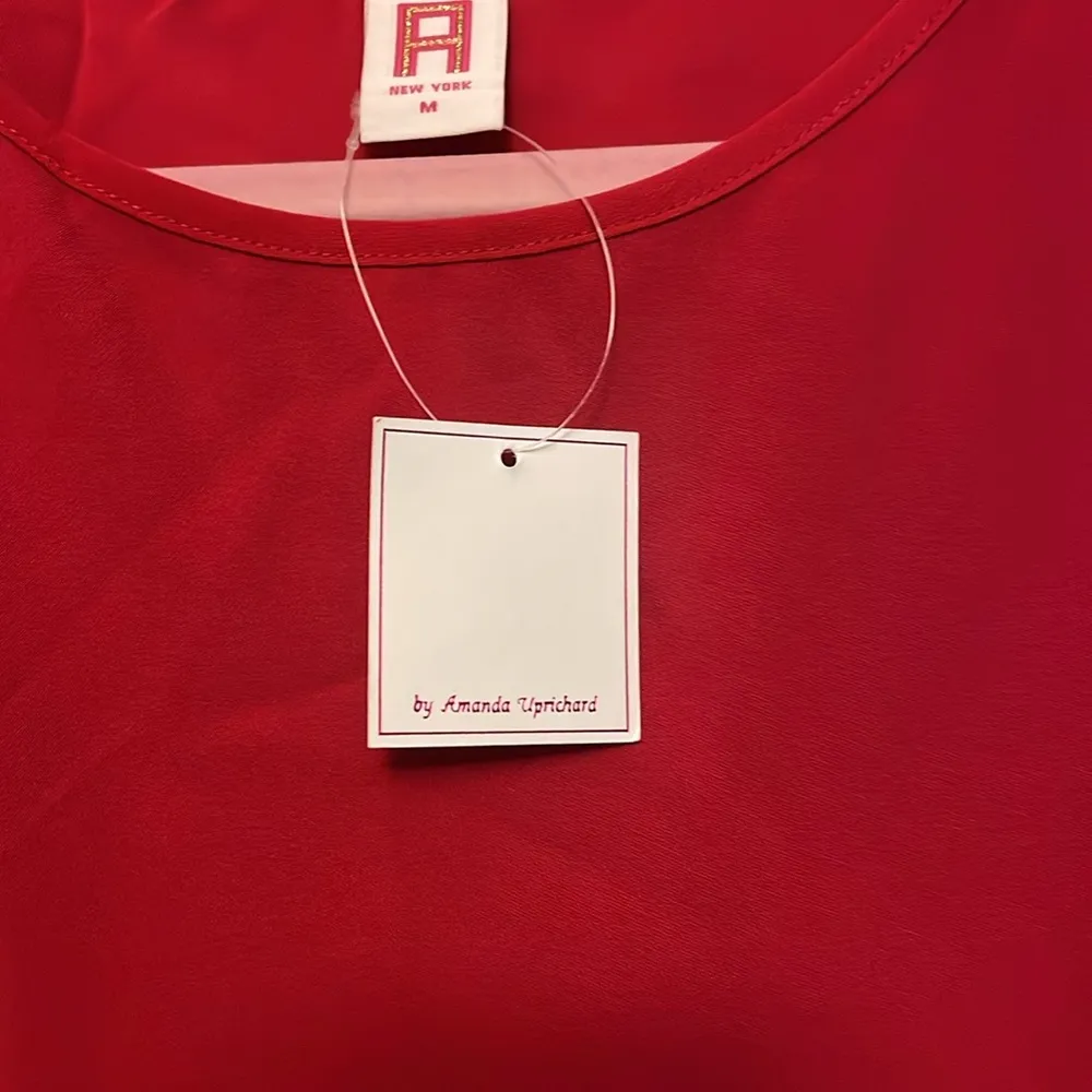 A AMANDA UPRICHARD NWT Red Ruffle Hem Dress MEDIUM - Image 5