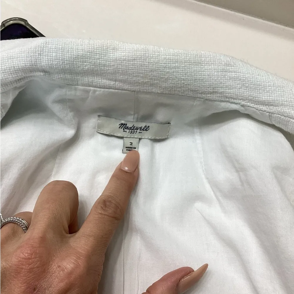 Madewell White Tailored Blazer with Shawl Lapel - Image 4