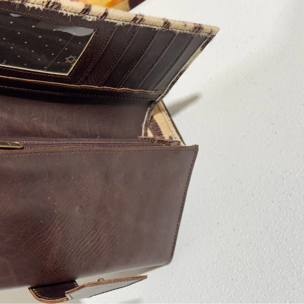 Lot Of 2 Real Handmade Animal Print Fur Leather Loop Closure Wallet/Hand Clutch - Image 3