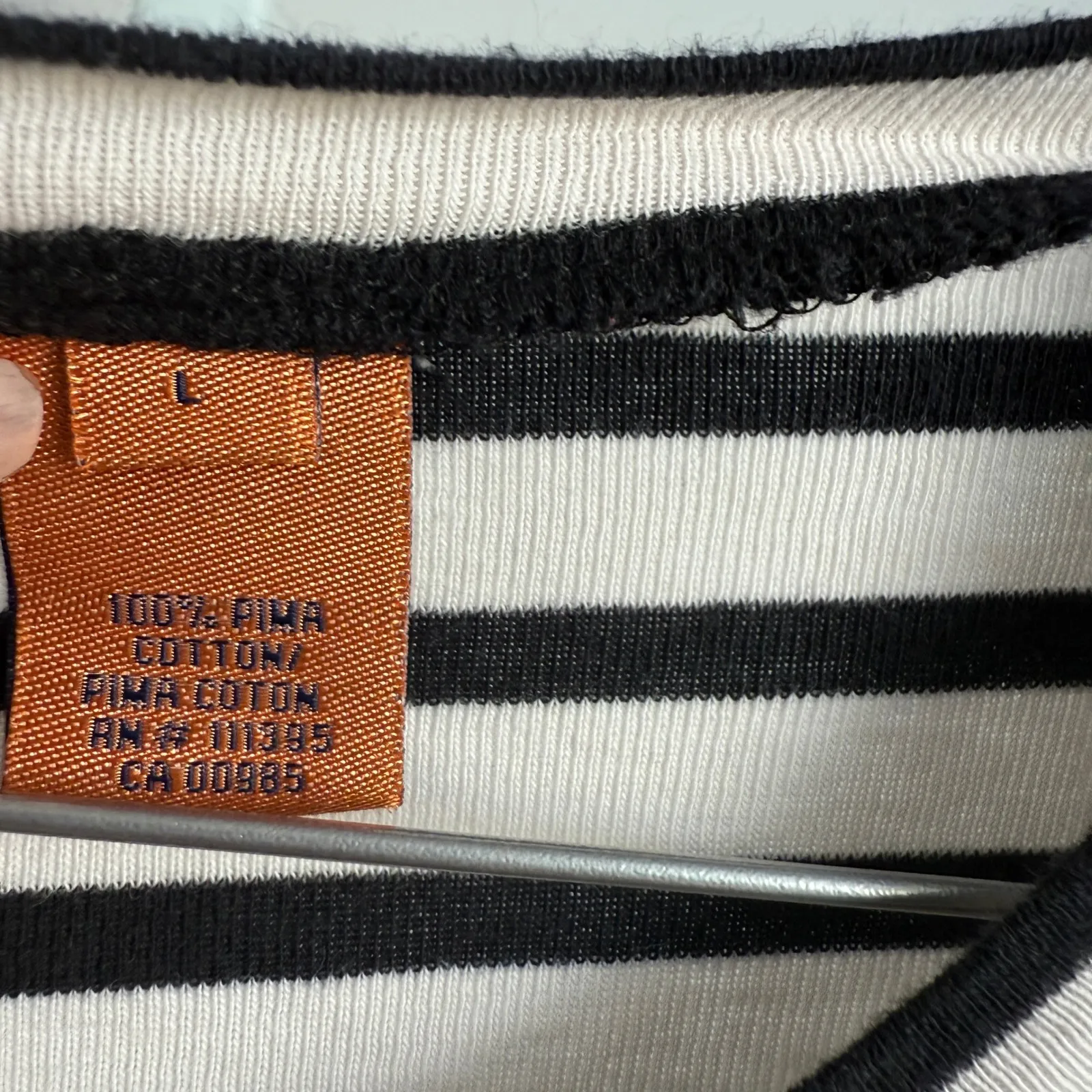 Tory‎ Burch sz L Top Striped Gold Button Detail Resort Sailor Nautical - Image 5