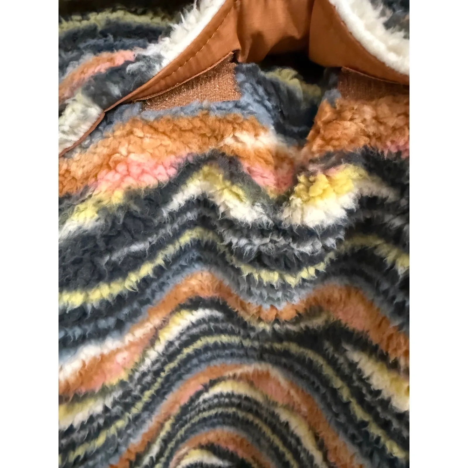 Billabong Switchback Print Fleece Pullover Front Pocket Sherpa Jacket Medium - Image 7