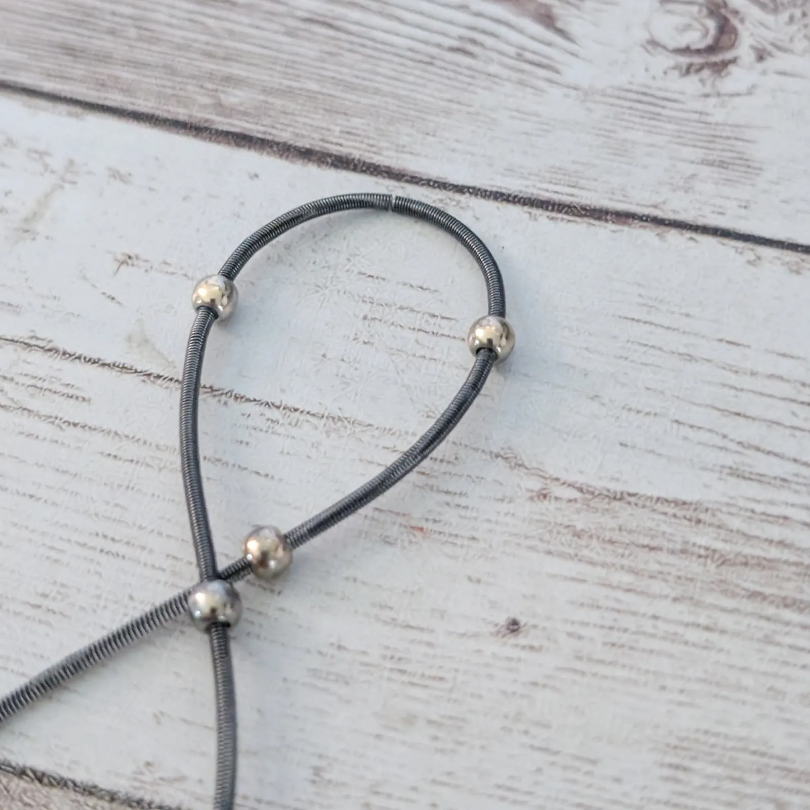 Set of 2 Thin Spring Like Bracelet with Beads - Image 5