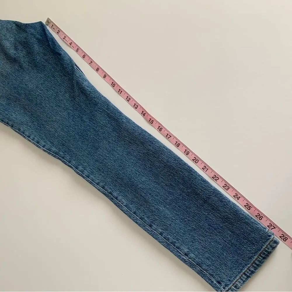 Reformation Yasmin Belted High Rise Straight Leg Inari Wash Blue Jeans Size 28 - Image 12