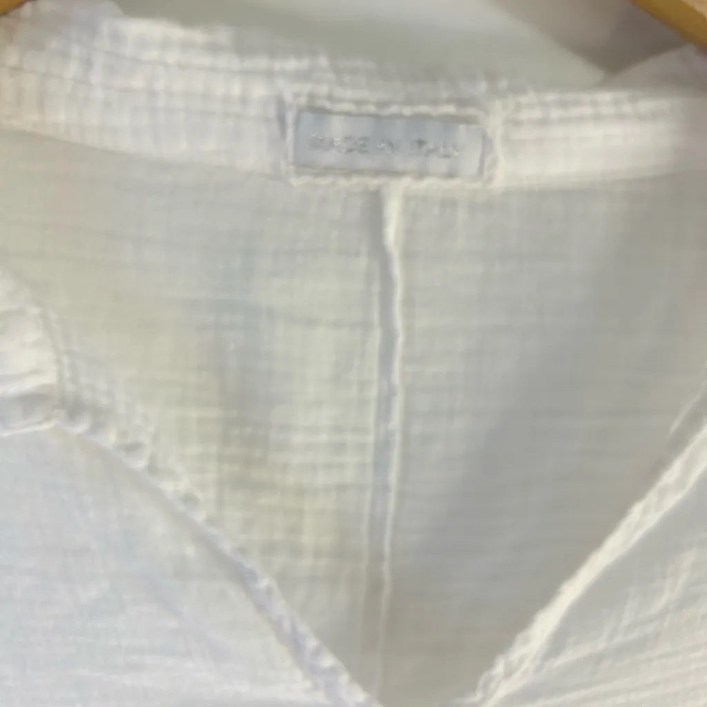 Made in ITALY. 100% cotton.Casual White V - Image 2