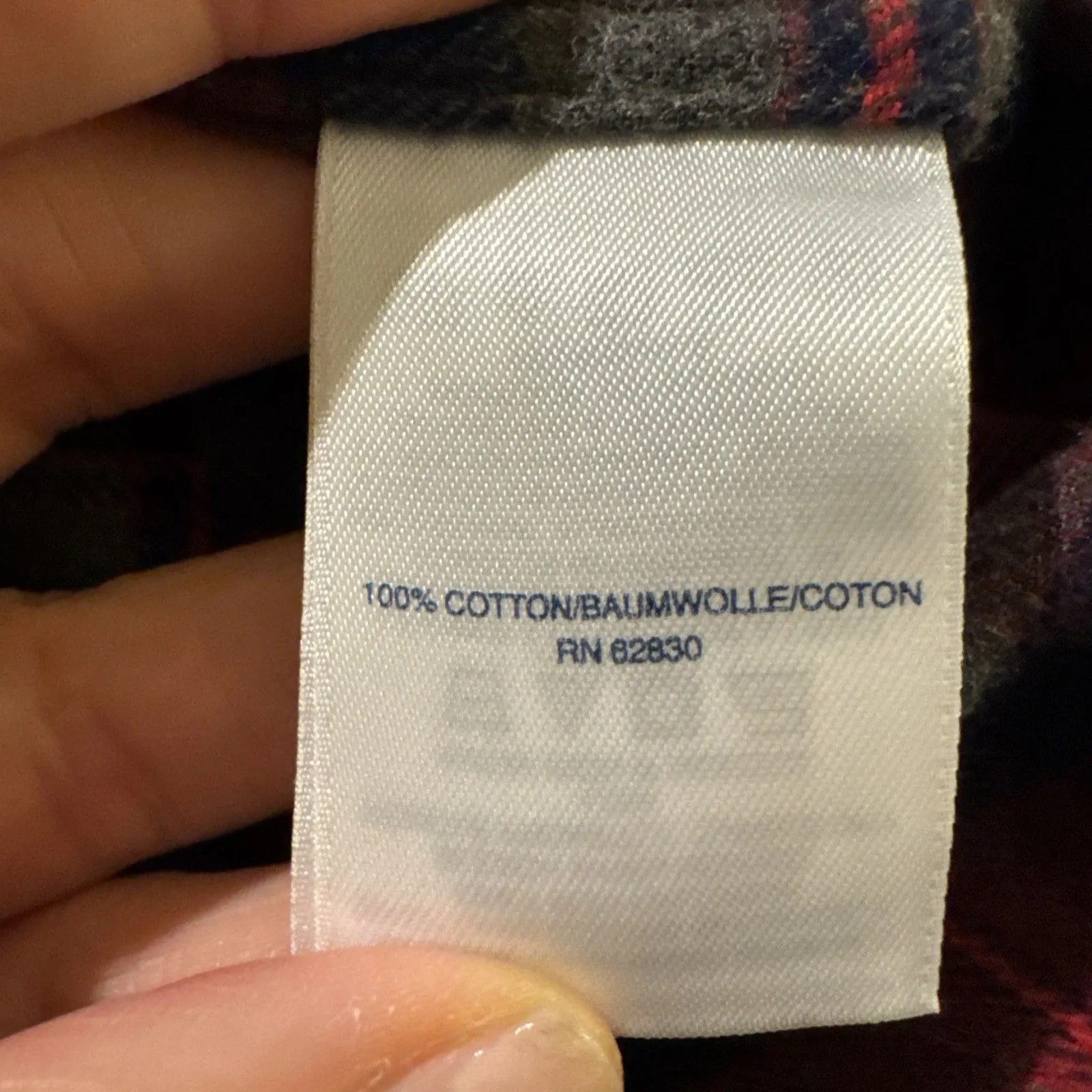 Lands End flannel Charcoal Heather plaid button down shirt 20W Red Gray New - Image 4