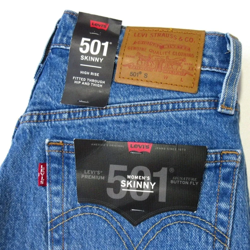 NWT Levi's 501 Skinny in Jive Hushed Heavyweight Stretch Denim Crop Jeans 25 - Image 5