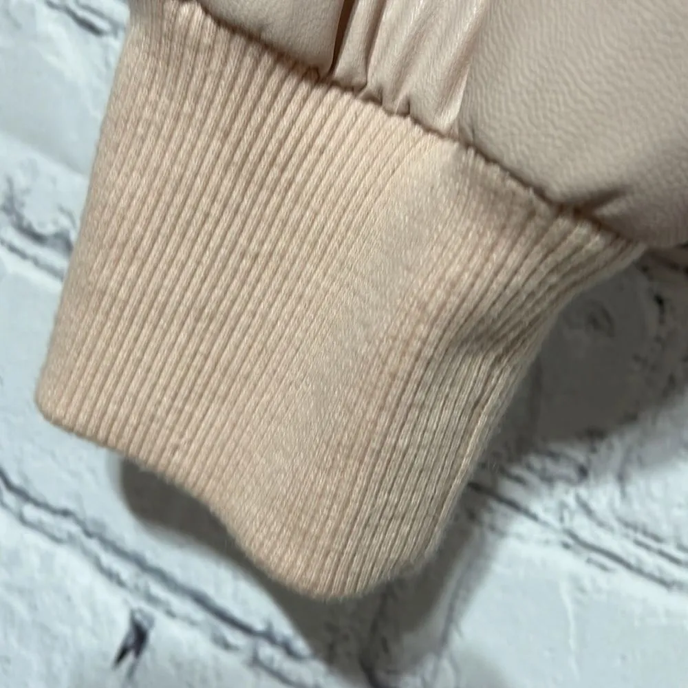 Nude Faux Leather Ligljzweight Zip Jacket Small - Image 10