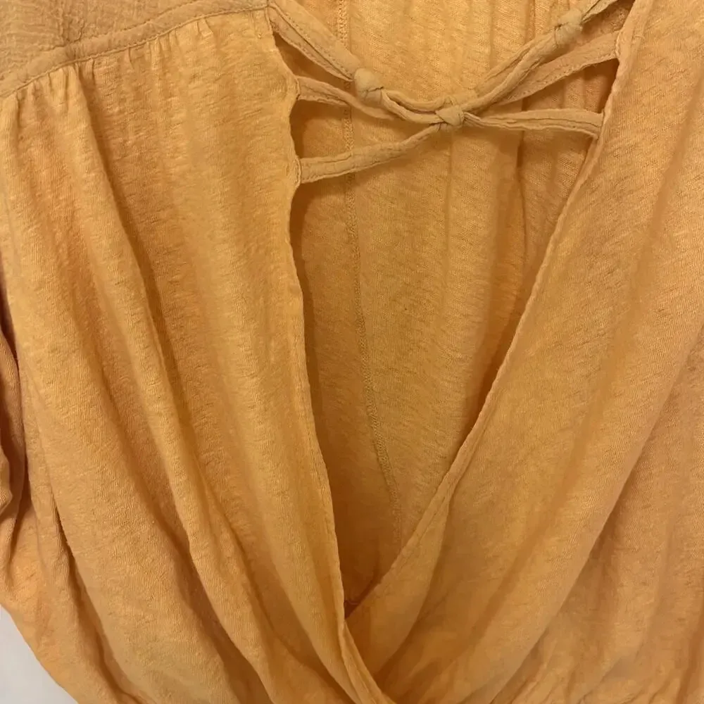 orange open cut out front free people top long sleeve - Image 4
