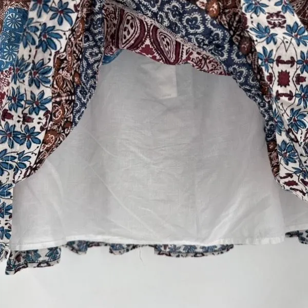 BeachLunchLounge NWT Clara Floral Boho‎ Tassel Mini Skirt Size XL Bandana Print - Image 9