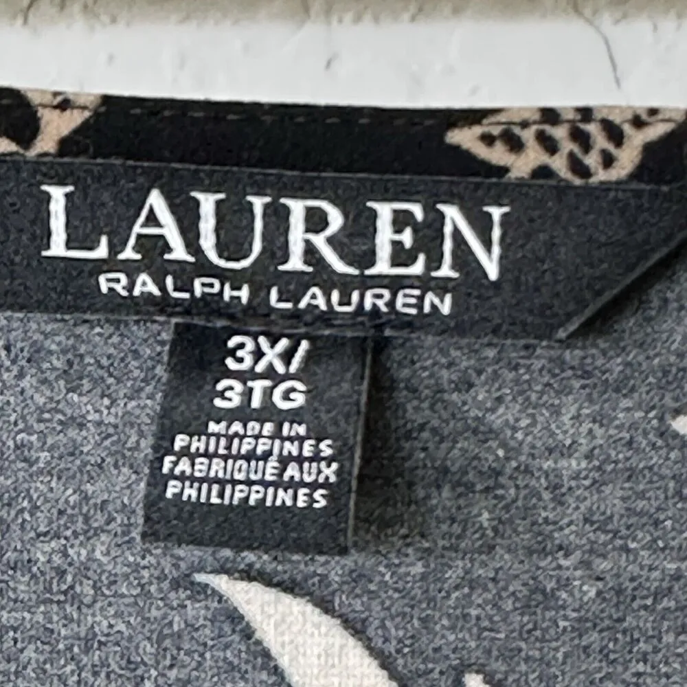 Lauren Ralph Lauren 3X Floral Jersey Cap-Sleeve Dress - Image 4