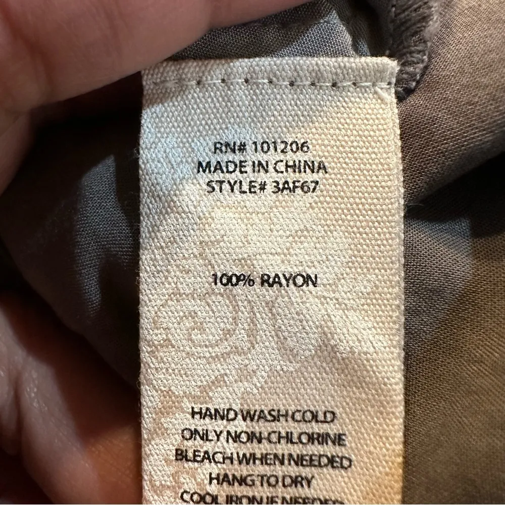 Soft Surroundings Camilla Jumpsuit Front Tie Button Size M Petite Grey - Image 11