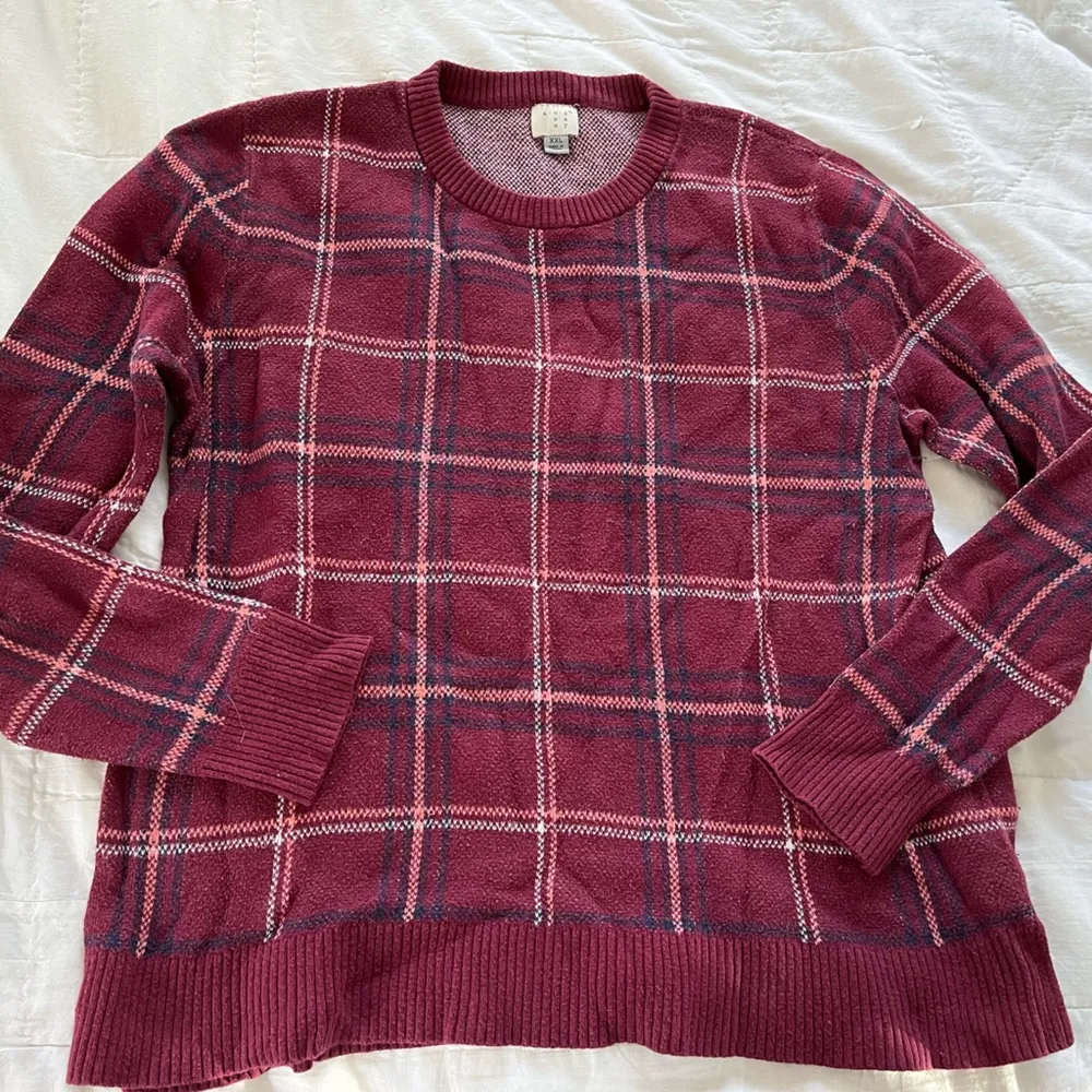 Fall Essential: Plaid Crew Neck sweatshirt A New Day - Image 3