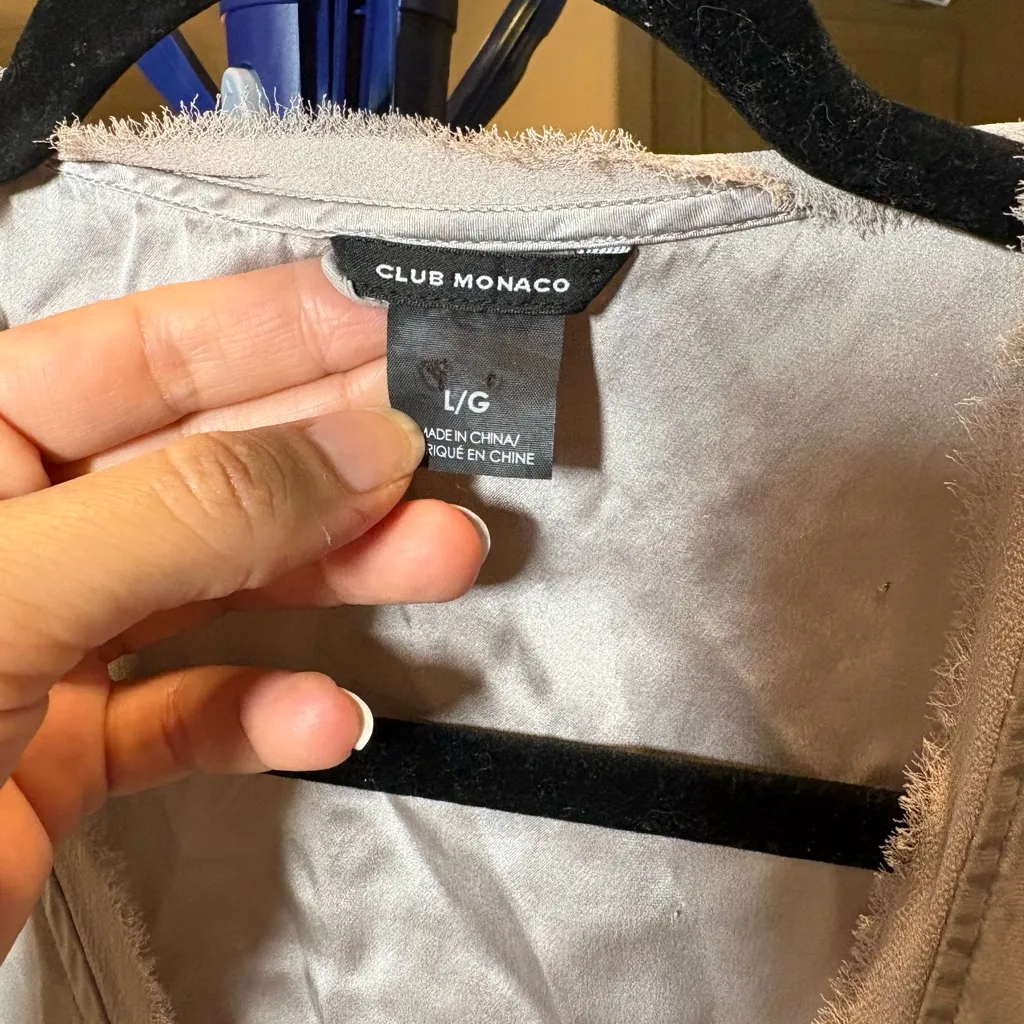 Club Monaco  Beige Beaded Silk Dress - Image 9