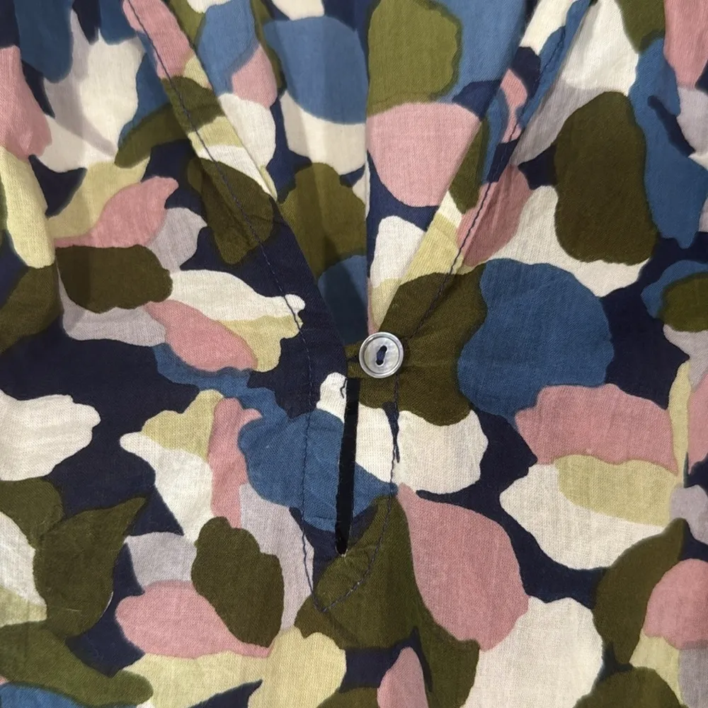 Velvet Multicolor Leaf Pattern Blouse Size Small EUC - Image 8