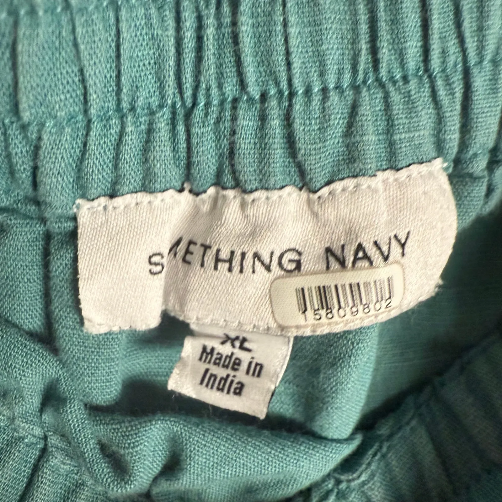 Something Navy Linen Side Slit Pull-On High Rise Teal Blue Maxi Skirt Size XL - Image 13