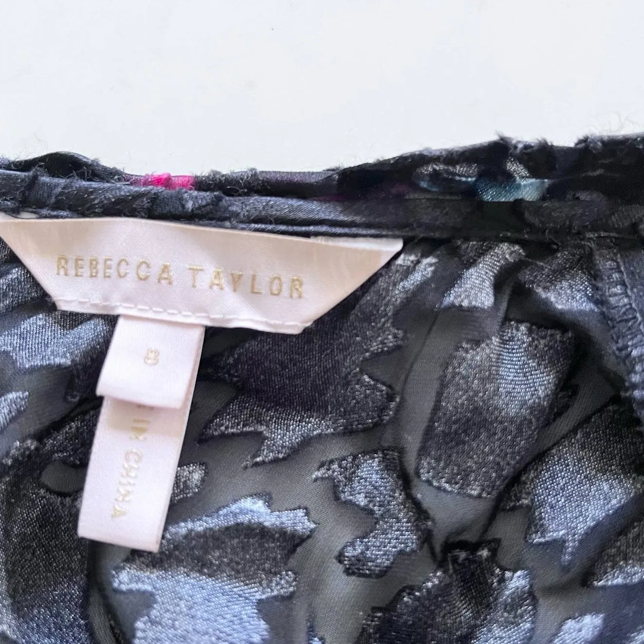 REBECCA TAYLOR   Noha Puff Sleeve Floral Midi Dress In Black Combo size 8 - Image 11