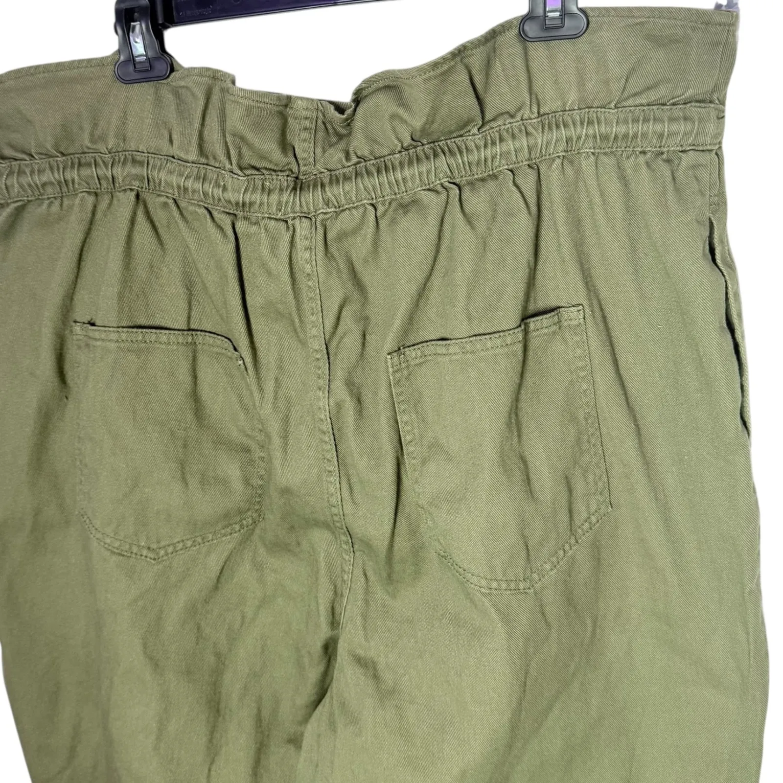 Future Collective Jenny K Lopez Paperbag Crop Pants Size 17 Green Cargo Eyelet - Image 6