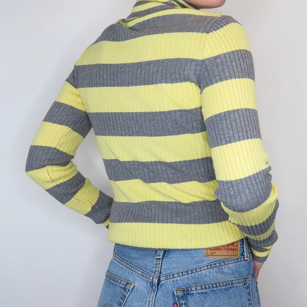 Vintage LEI Striped Turtleneck Sweater - Image 4
