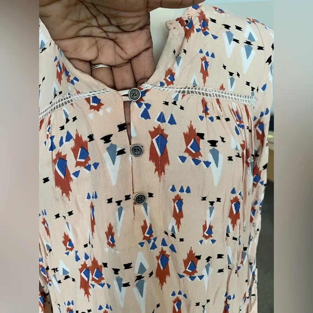 Anthropologie Dolan Left Coast women Midi Dress Roll Tab Sleeve Size Small Pink - Image 3