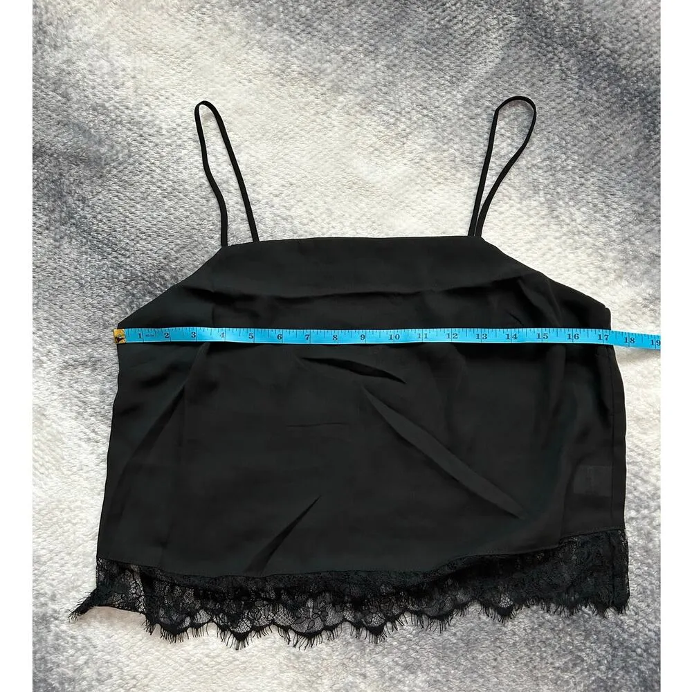 G. Reve Lace Trim Camisole Black Women Top Size Large Goth Y2K Grunge Sexy Chic - Image 6