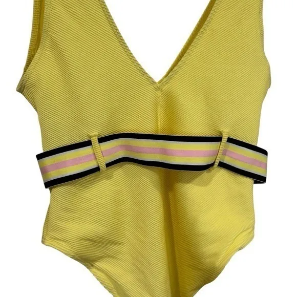& Other Stories Belted High Cut Swimsuit 70's Retro Summer Vacation Size 8 - Image 8