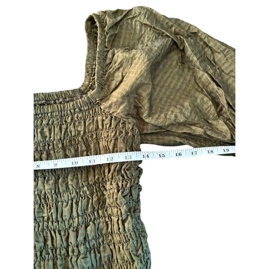 Old Navy Women's Dark Green Puff Sleeve Top - Image 3