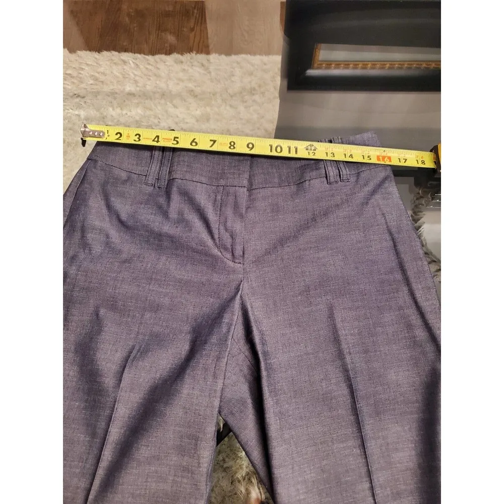 Loft Ann Taylor Women's Blue Rayon Mid Rise Straight Legs Stretch Dress Pant 6 - Image 8