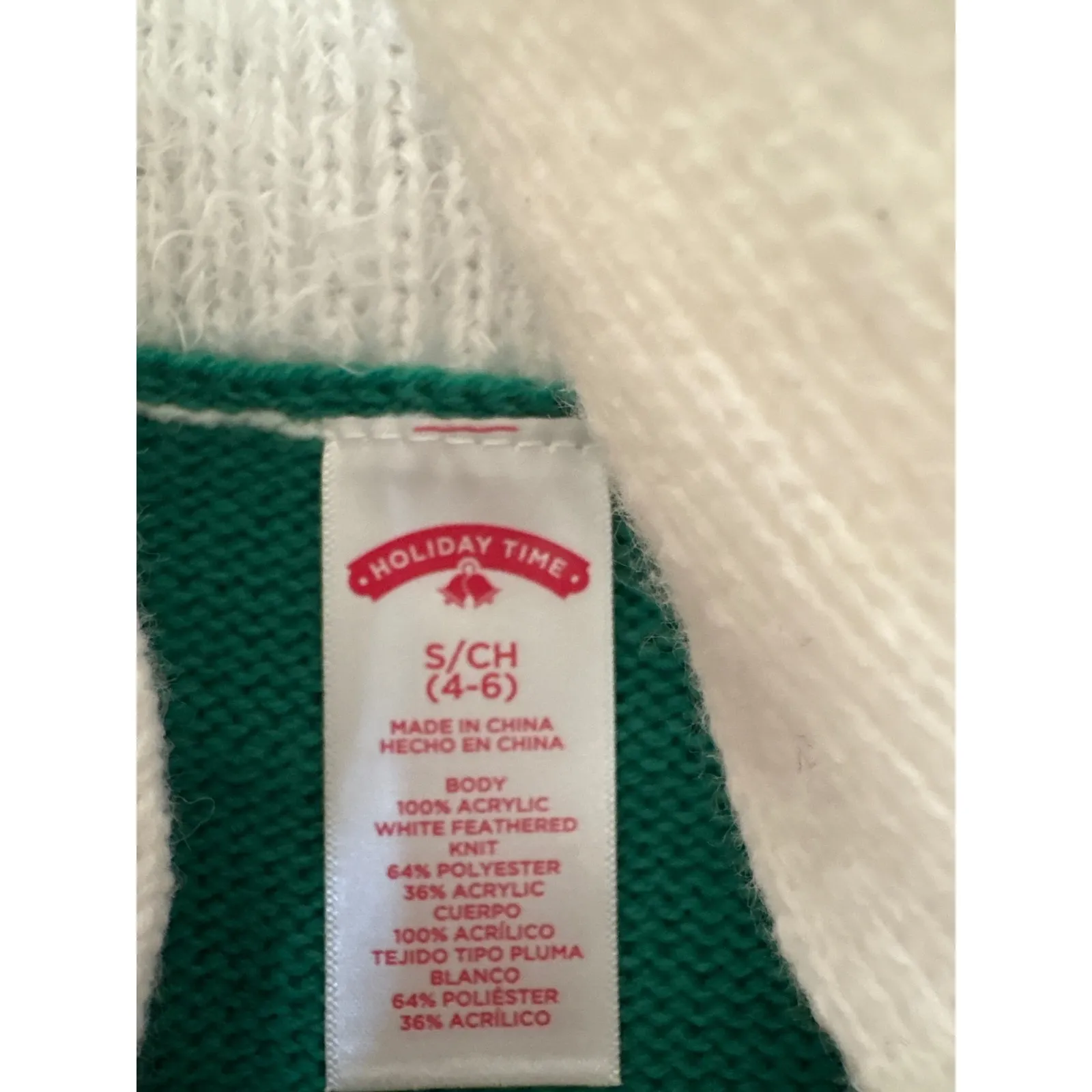 Holiday Time Womens Elf Dress Sweater Small S Shoulder Sparkle Sequin Christmas - Image 4