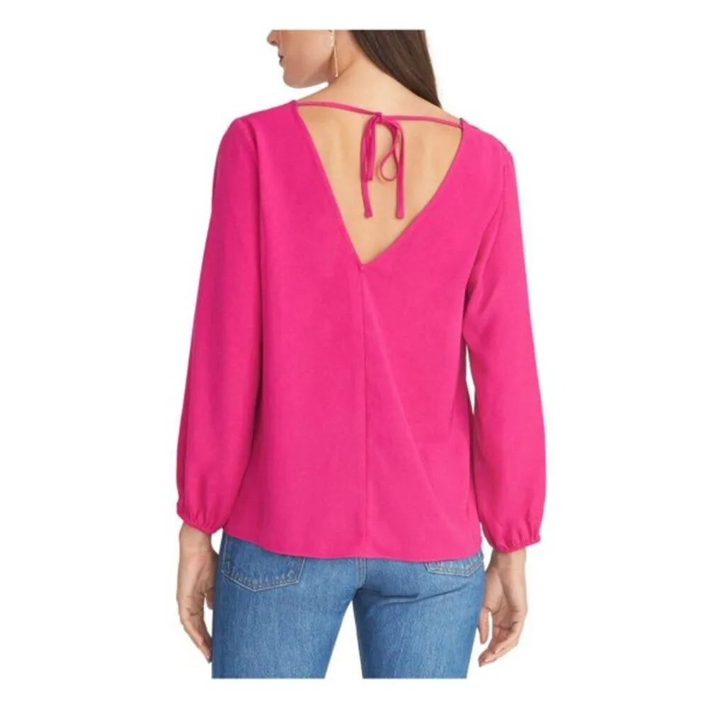 Rachel Rachel Roy Women's Kaylee Double V Gathered Sleeves Top Size XS Pink - Image 2