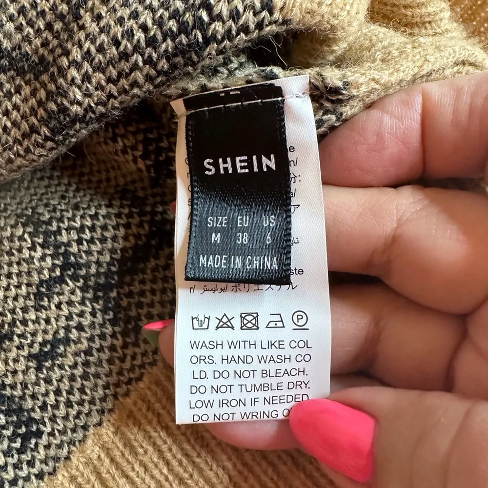 Essnce Allover Pattern Drop Shoulder Sweater Size M - Image 5