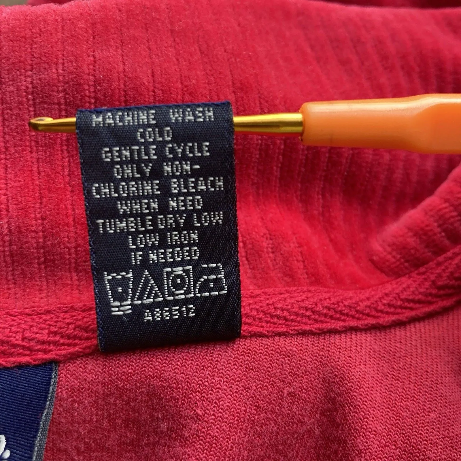 Denim & Co Womens Red Velour Vest S Sleeveless Zip Athleisure Sporty Cozy - Image 8