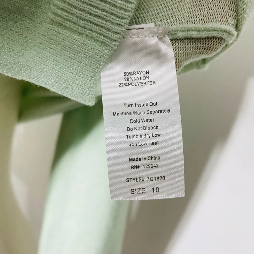 PAISLEY LANE Mint Green Shrug Bolero Cardigan Size 10 - Image 5