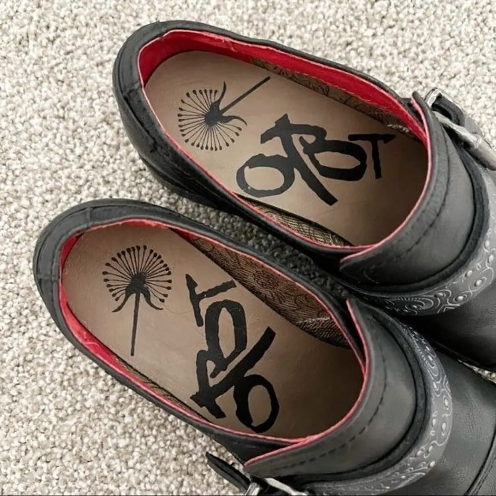 OTBT Straggler Leather Oxford Heel Shoes in Black Casual Academia Women's Size 6 - Image 5