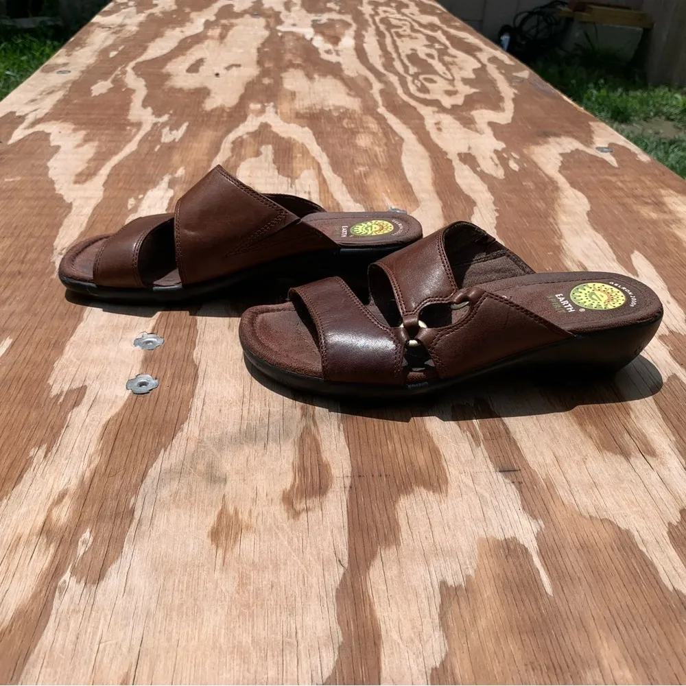 Earth Spirit Gelron 2000 brown Leather‎ Sandals Size 7.5 comfortable lonoke - Image 2