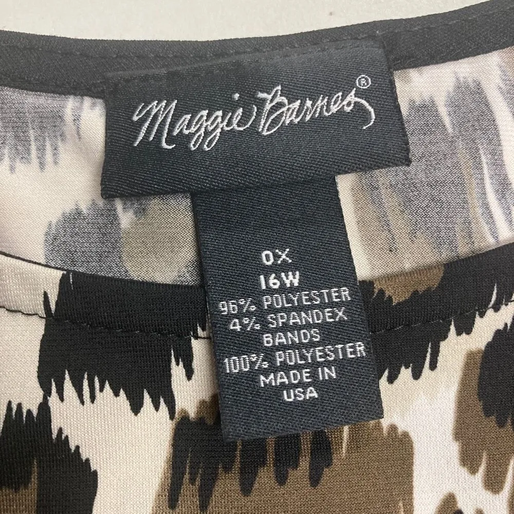 MAGGIE BARNES Women’s Animal Print Shift Dress Stretch Size 0X-16W Multicolored - Image 5