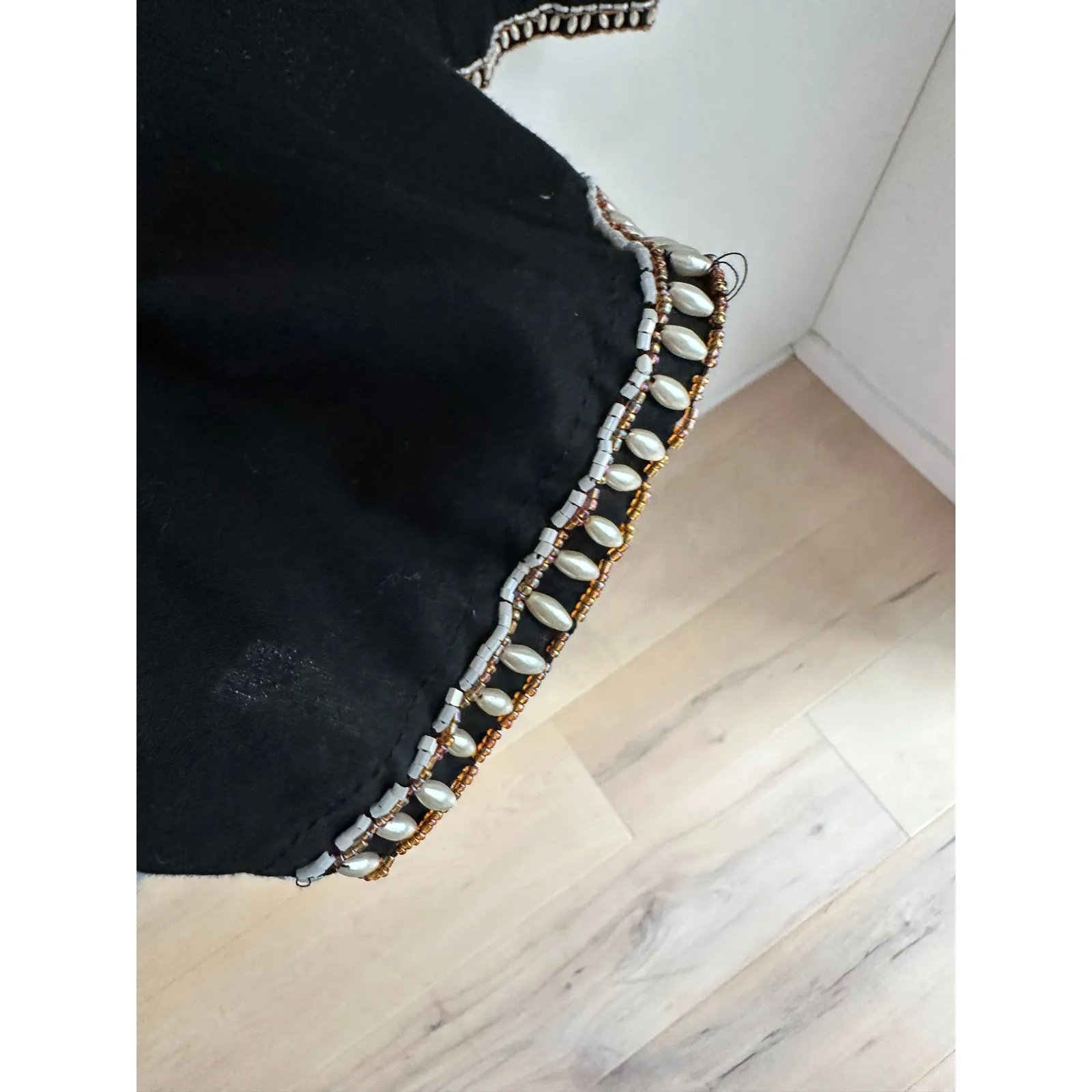 Vintage 90s Faith Resortwear Embellished Tunic Top Black Size Large Boho Vaca - Image 11