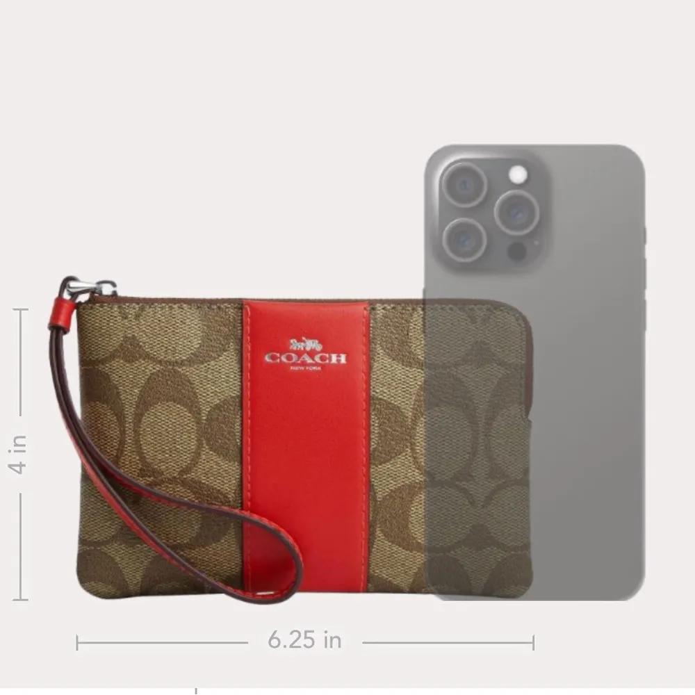 Coach Corner Zip Wristlet In Signature Canvas - Image 7