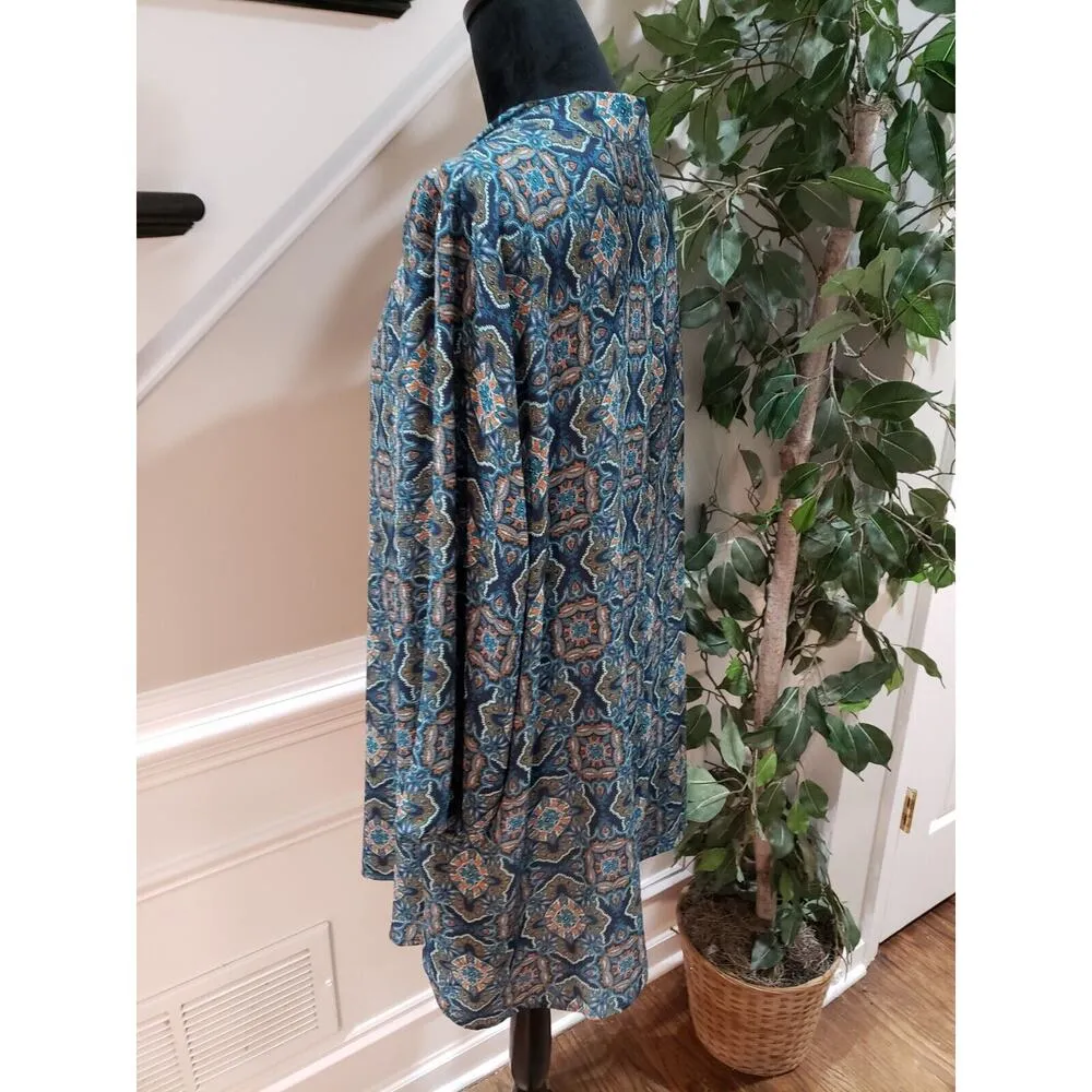 About A Girl Women's Multicolor Polyester V-Neck Long Sleeve Top Blouse Size 2X - Image 5