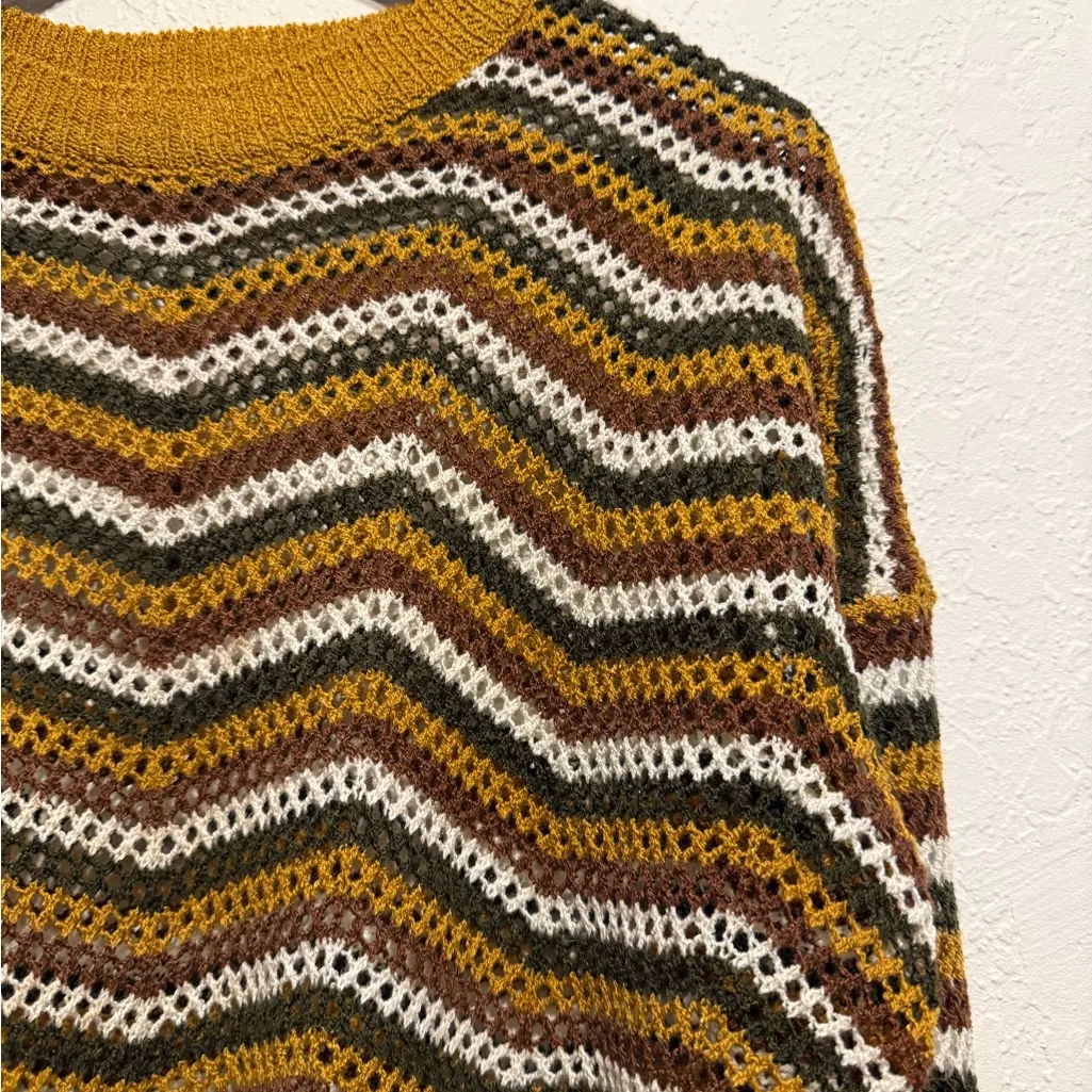 Debut 90's Y2K Grunge Open Knit Long Sleeve Crewneck Sweater Size Small Medium - Image 3