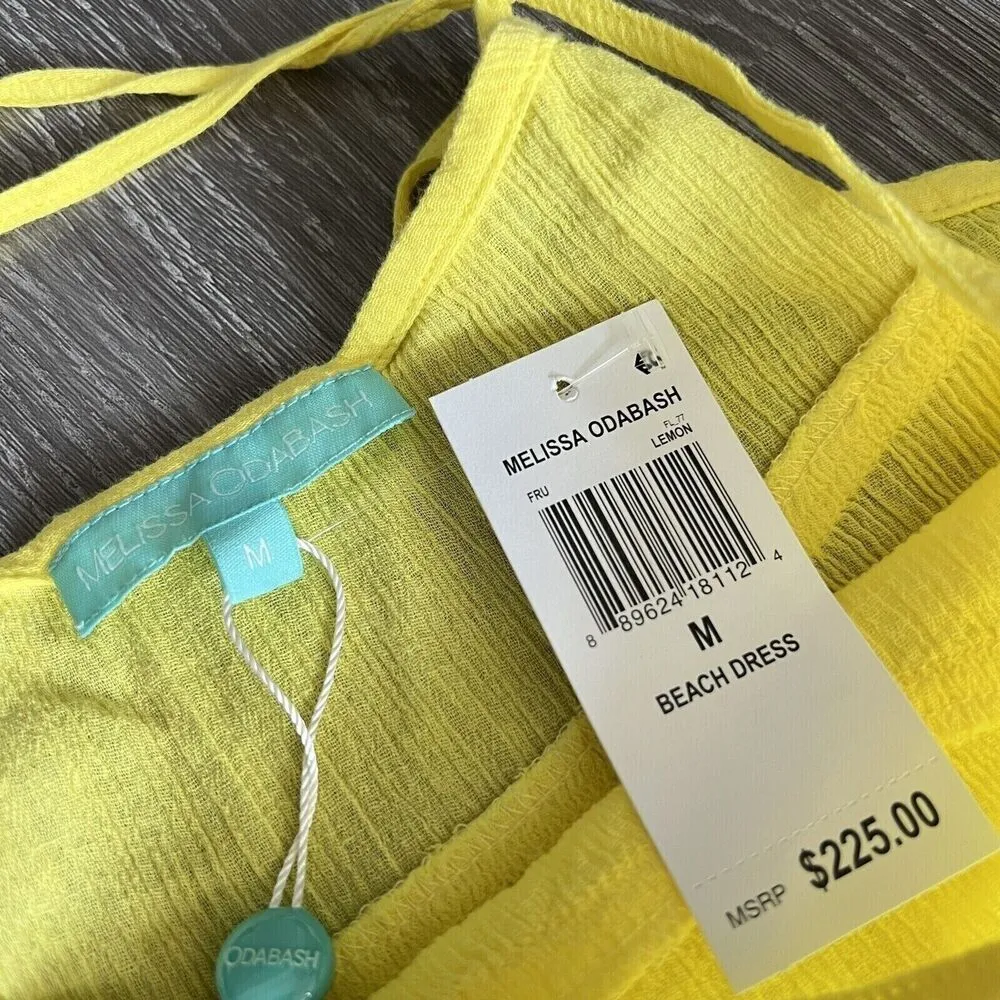 Melissa Odabash Womens Medium Fru Lemon Yellow Swim Beach Dress Tiny Flaw - Image 5
