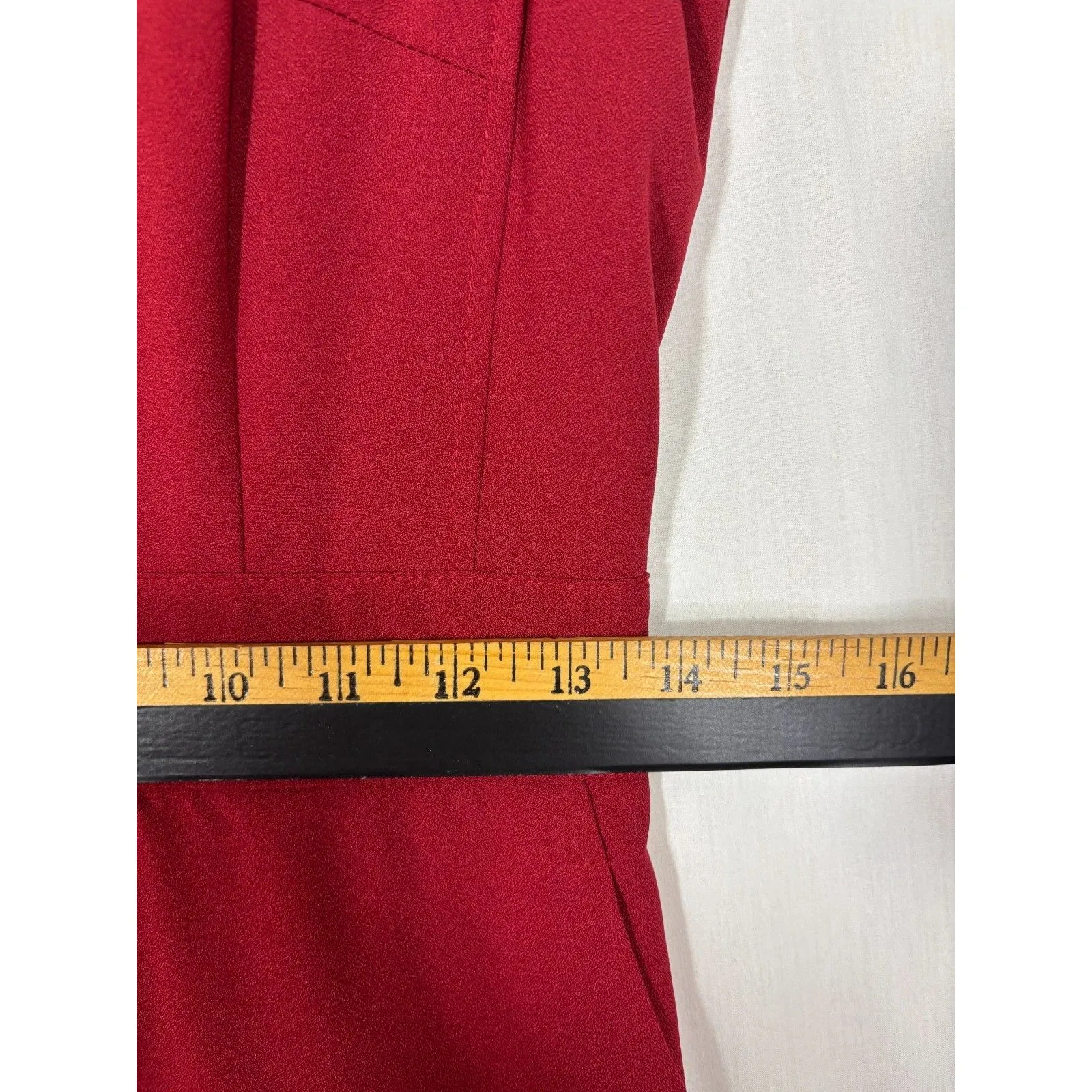 ESSUE Red Sleeveless V-Neck Wide-Leg Women's Jumpsuit Sz S Chic Glam Minimalist - Image 4