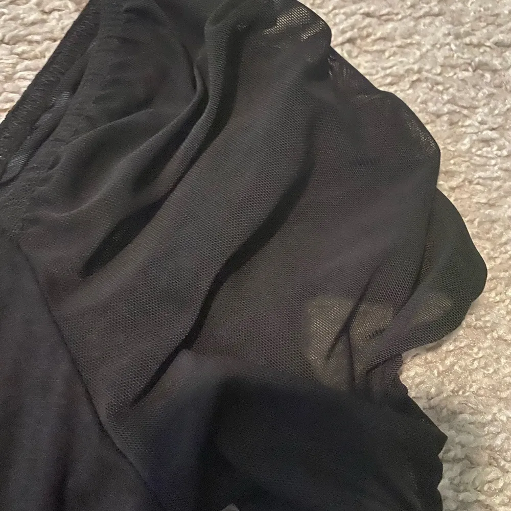 Missguided black short puffy mesh sleeve mini dress - Image 5