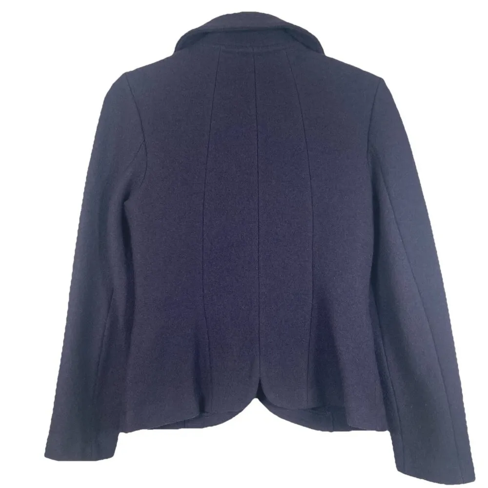 GEIGER Sweater Womens 34 Navy Blue New Wool Button Up Peter‎ Pan Collar Austria - Image 7