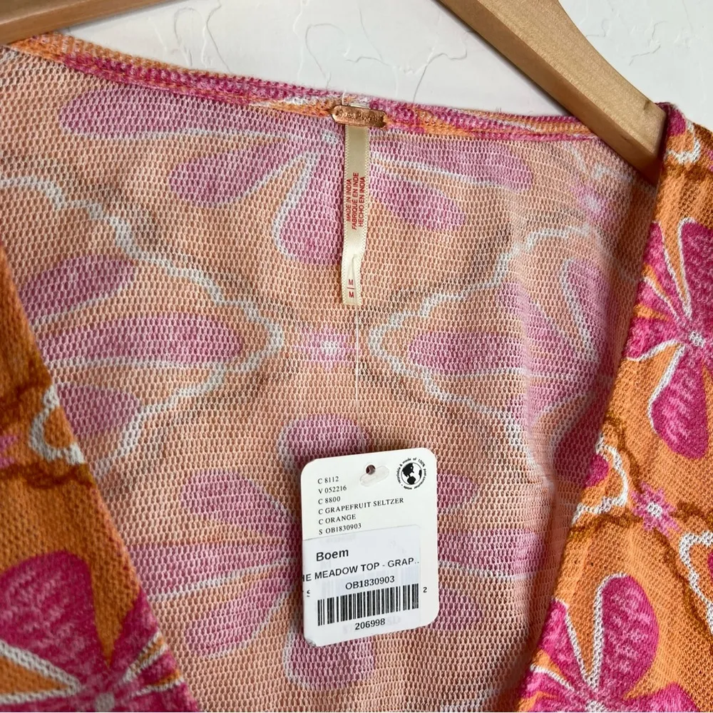 Free People Through the Meadow Top in Grapefruit - Image 5