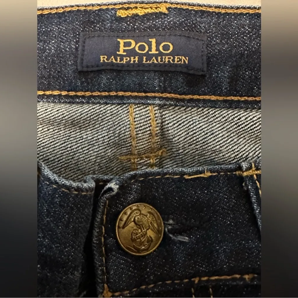 Ralph Lauren Polo The Waverly Straight Crop jeans embellished size 29 Blue - Image 9