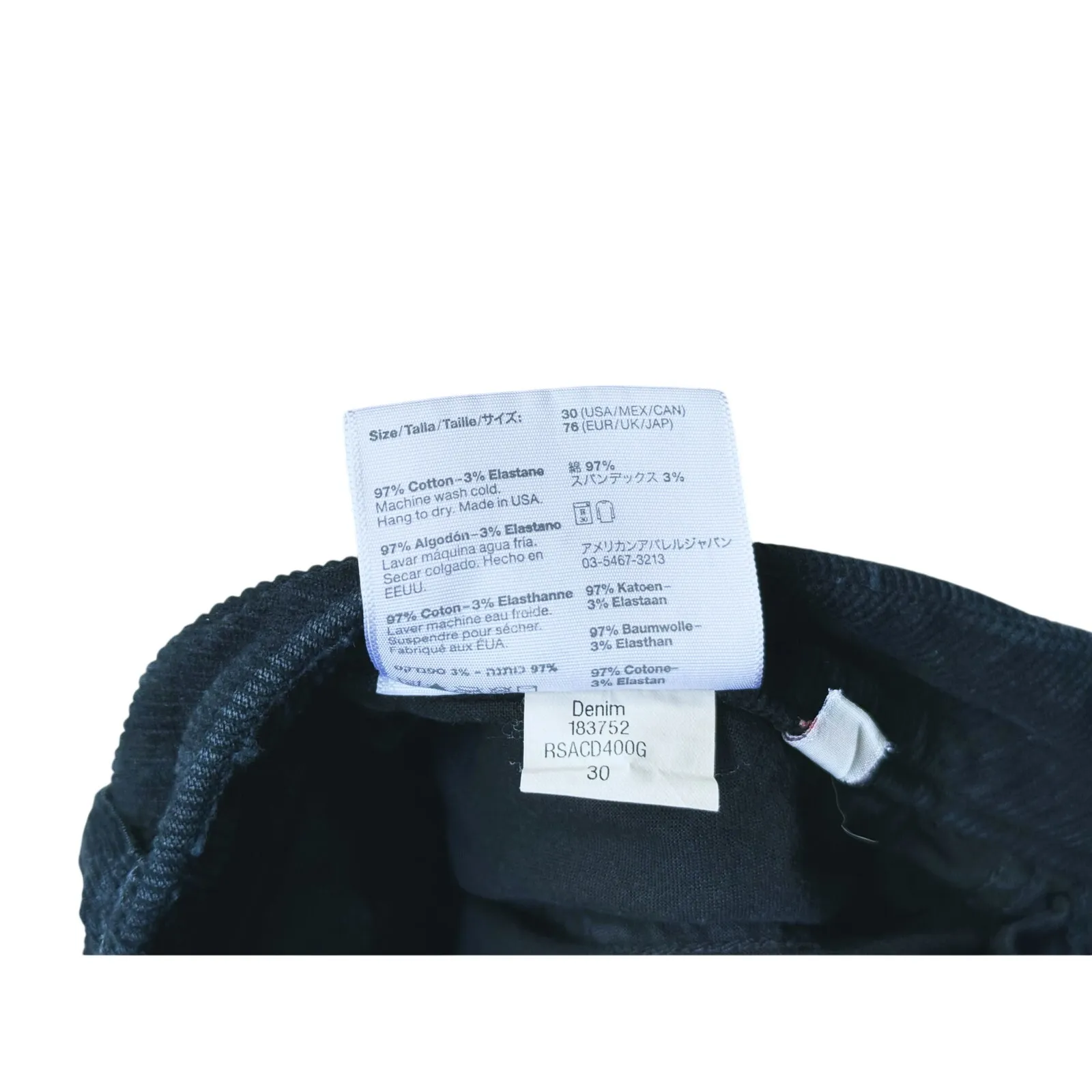 American Apparel Womens Corduroy Skinny Pants 30 Black Y2K Indie Minimal - Image 6